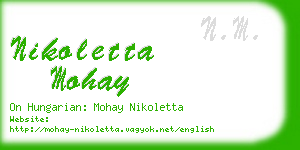 nikoletta mohay business card